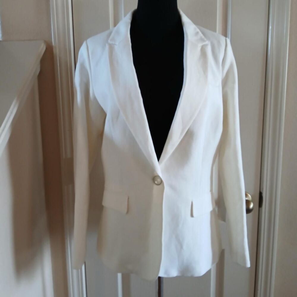 Johnston & Murphy White Linen Blend Blazer M Quiet Luxury Old Money Classic